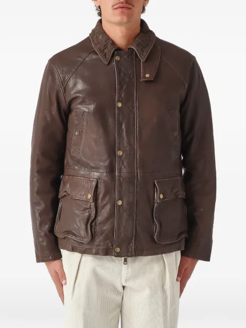 THE JACK LEATHERS Balmoral leather panelled jacket