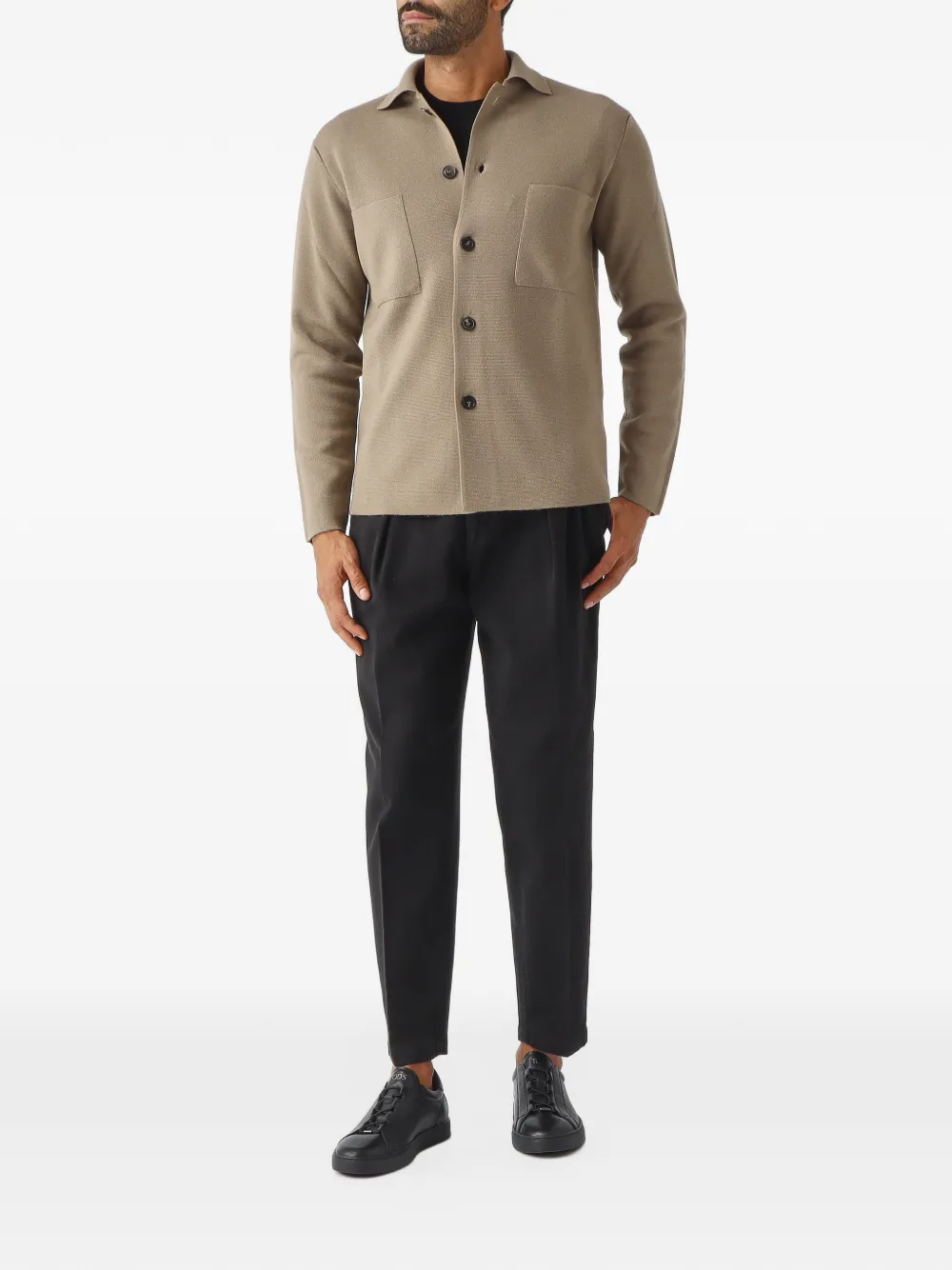 Filippo De Laurentiis patch-pocket shirt jacket Beige