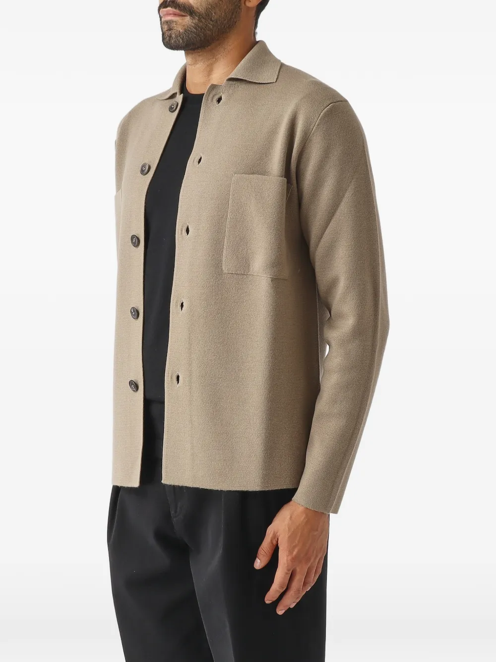 Filippo De Laurentiis patch-pocket shirt jacket Beige