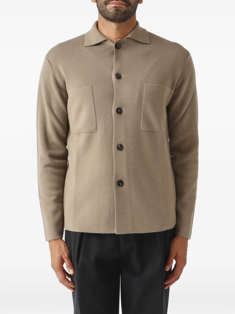 Filippo De Laurentiis patch-pocket shirt jacket Beige