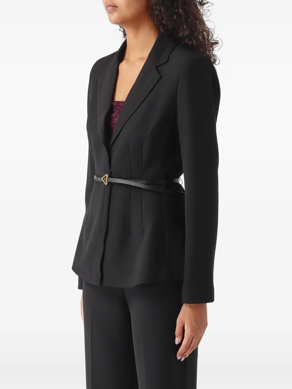 Nenette Brindisi belted darted jacket Zwart