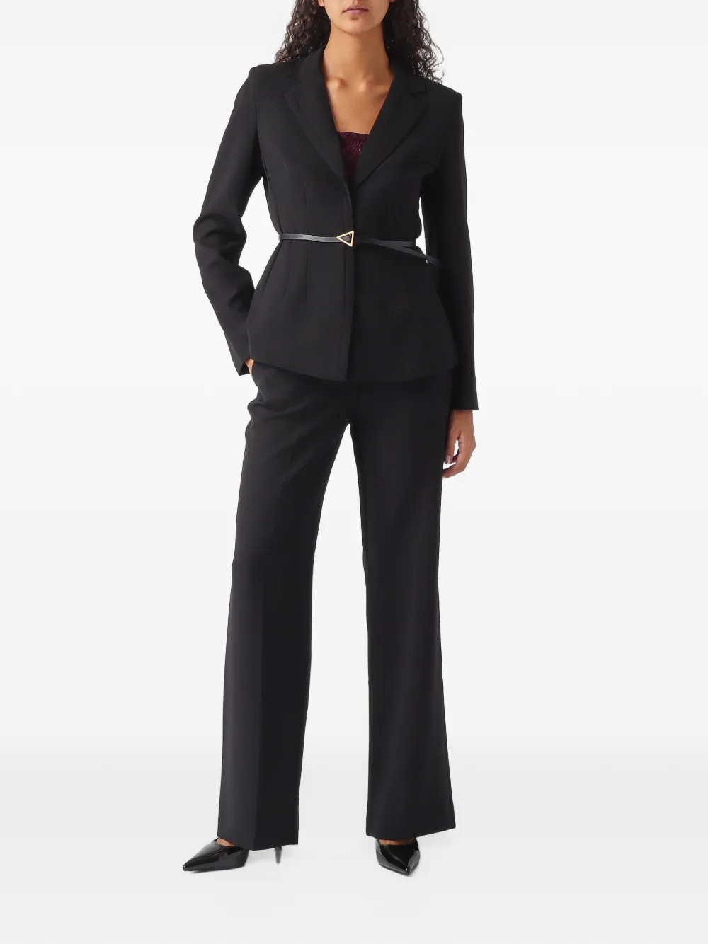 Nenette Brindisi belted darted jacket Zwart