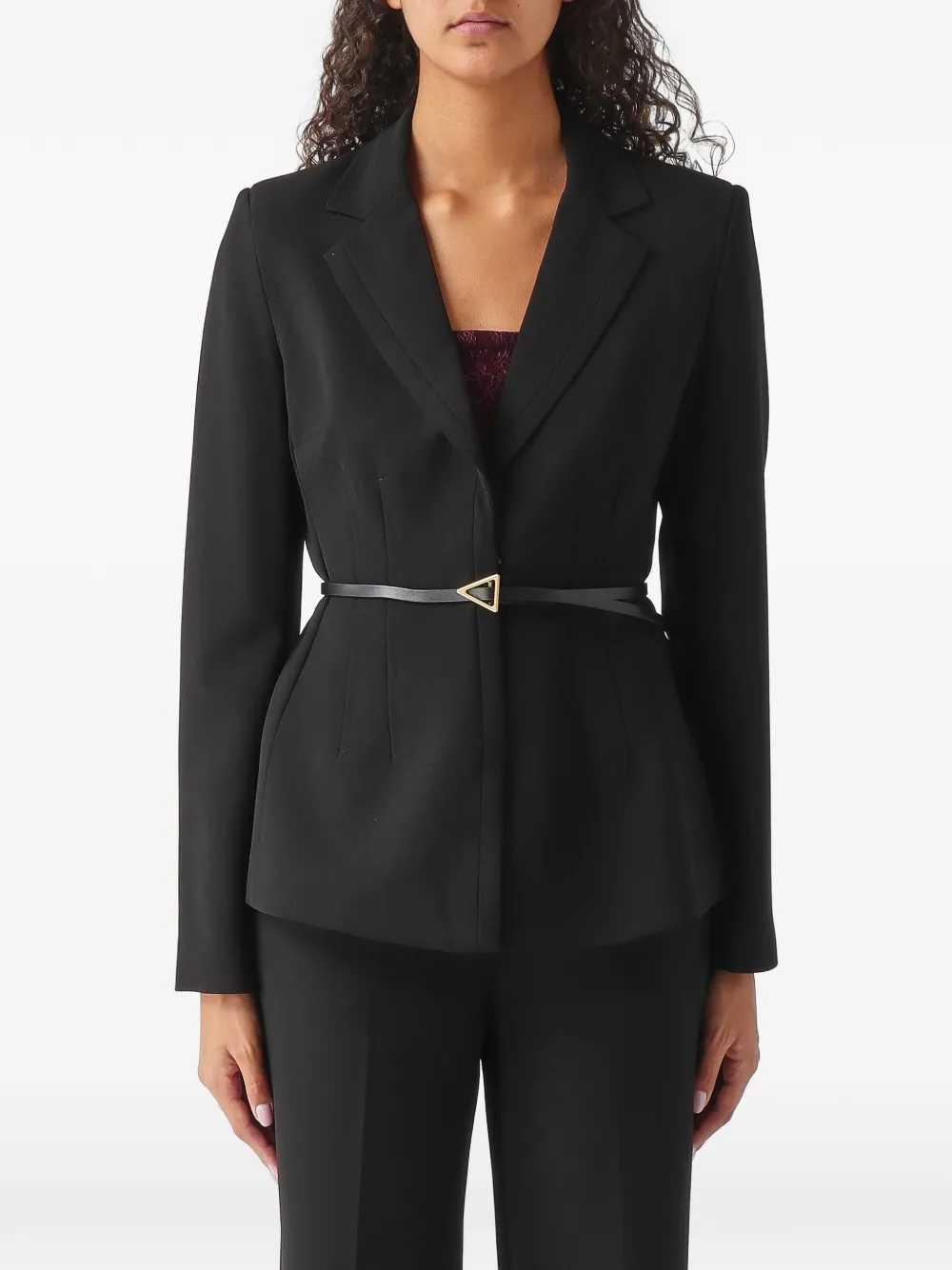 Nenette Brindisi belted darted jacket Zwart