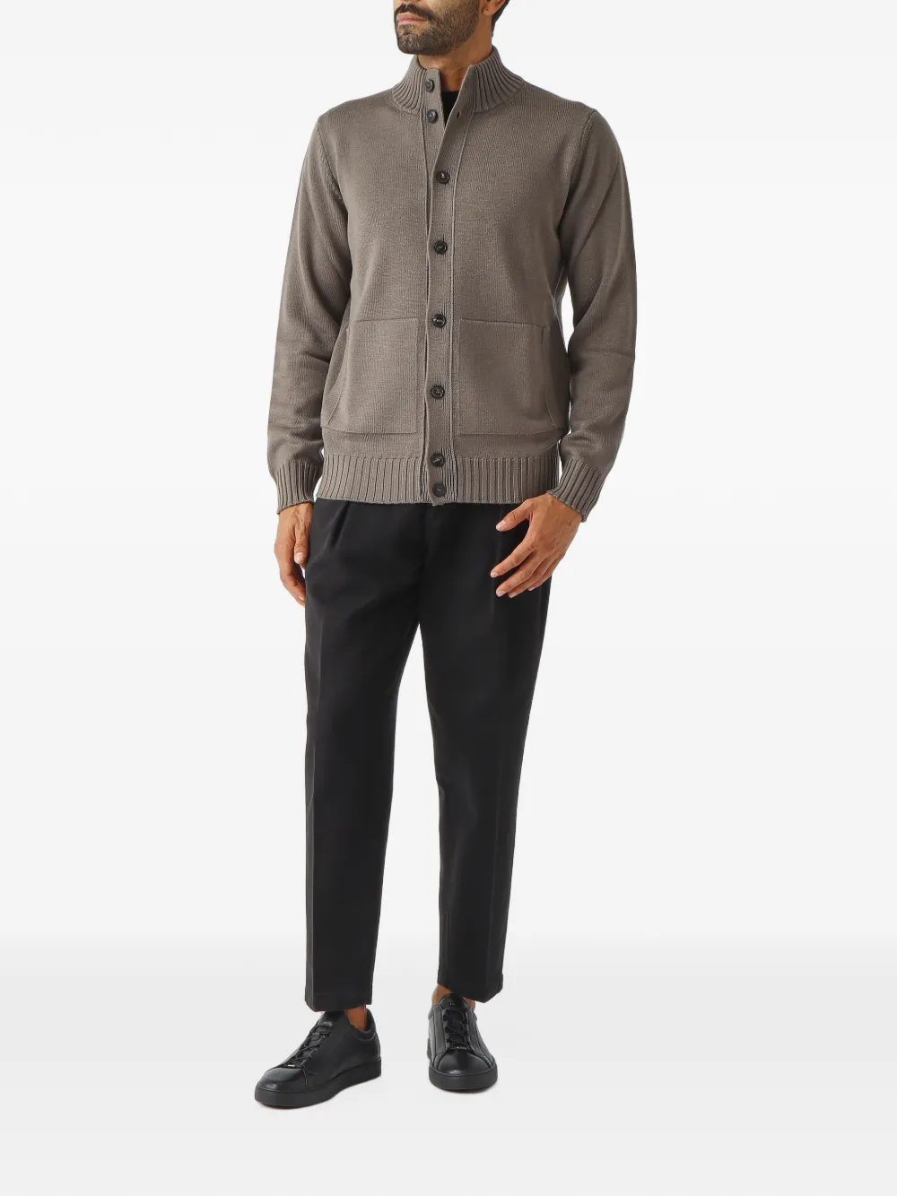 Filippo De Laurentiis high-neck button-up cardigan Grijs