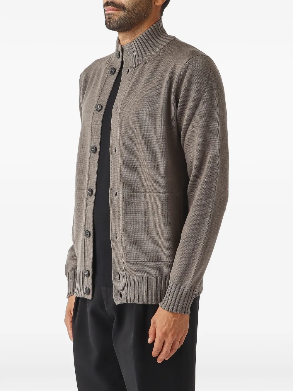 Filippo De Laurentiis high-neck button-up cardigan Grijs