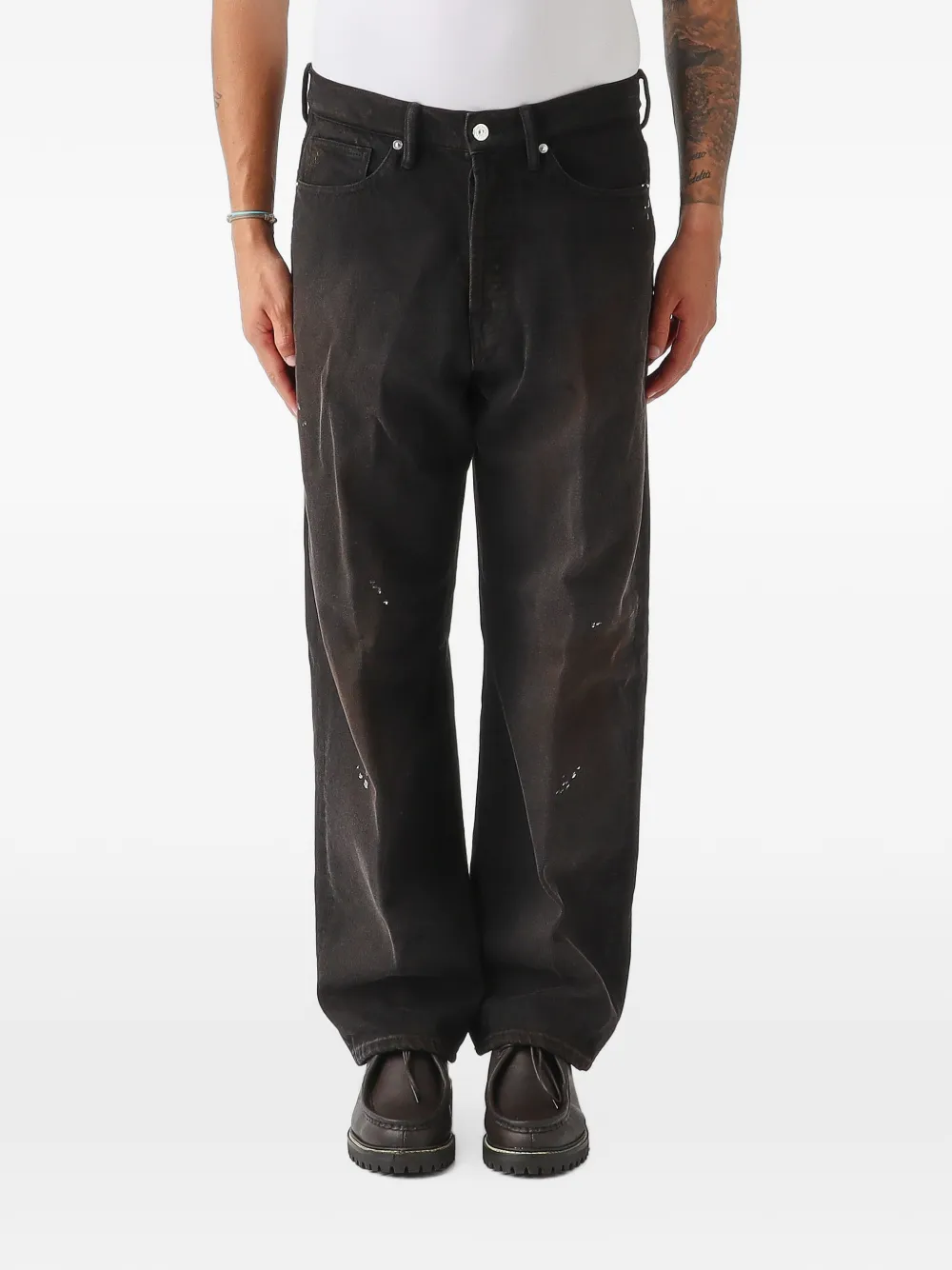 Nine In The Morning Icaro paint-splatter distressed jeans - Nero