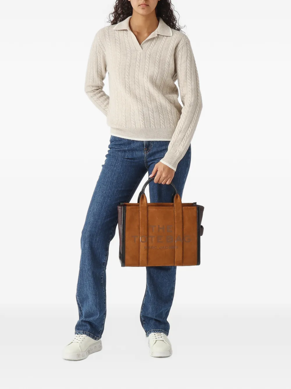 MC2 Saint Barth beige Clichy wool polo collar knit with pointelle stitch