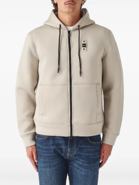 Blauer Colby logo-patch zip-up hoodie