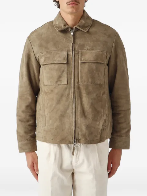 THE JACK LEATHERS Tarragon suede flap-pocket jacket