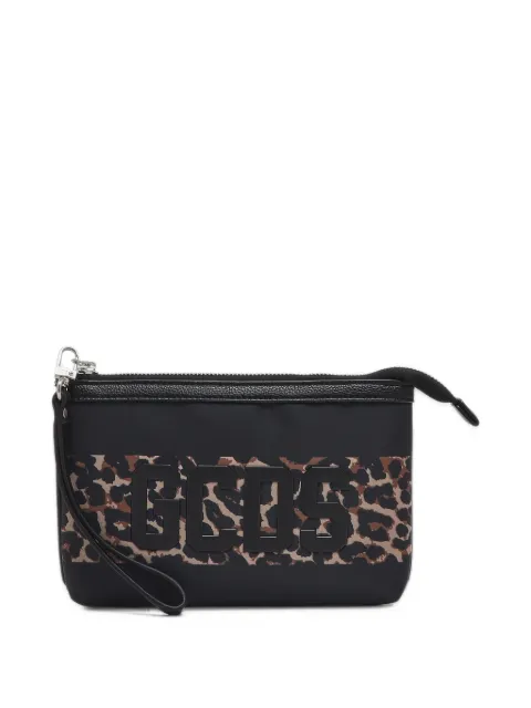 Gcds Kids small leopard-print logo-patch clutch bag