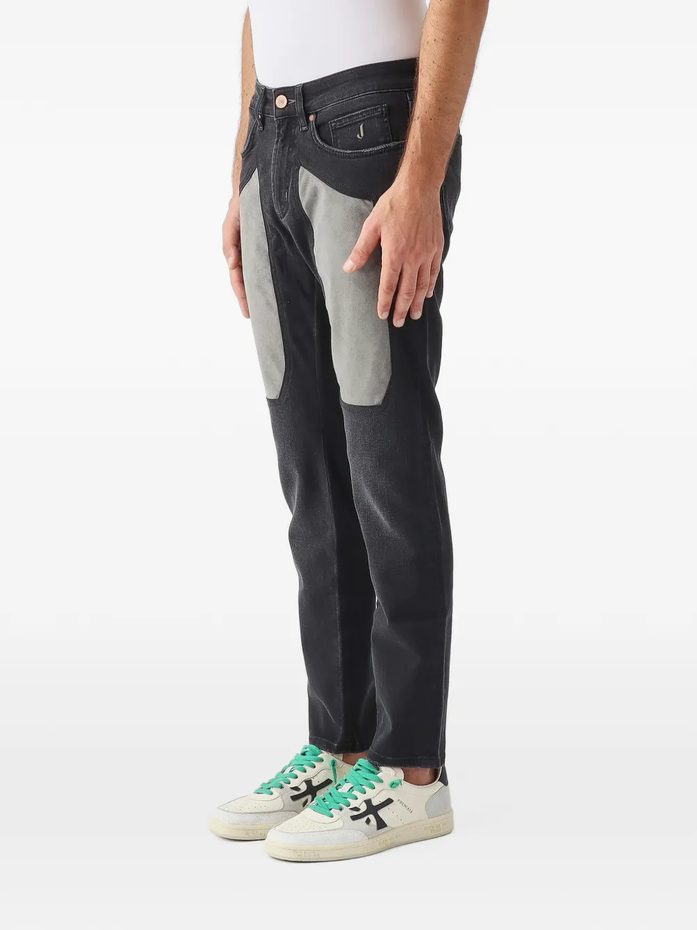 JECKERSON James patch-detail slim-fit jeans Zwart