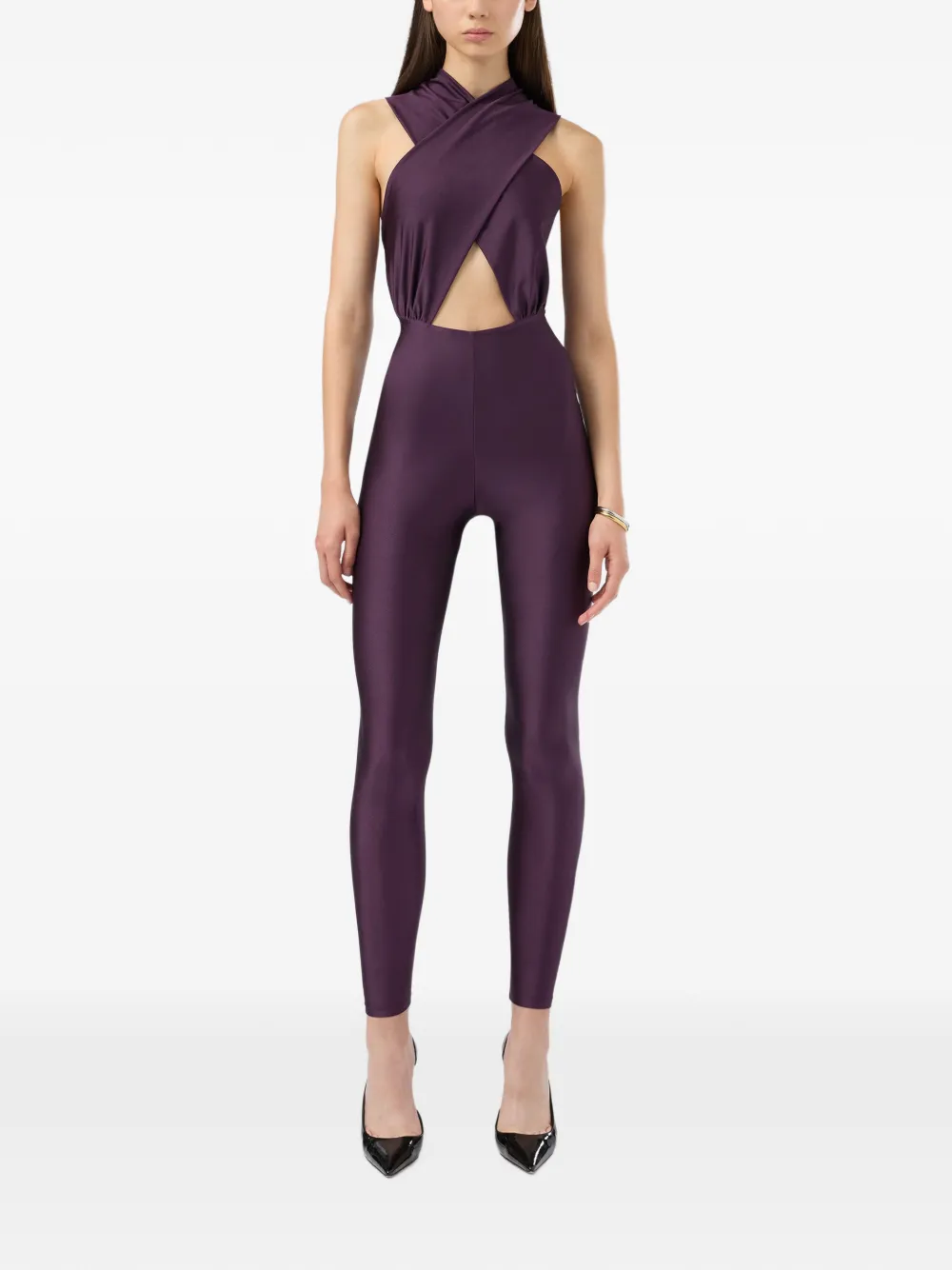 THE ANDAMANE Hola halter-neck cutout jumpsuit - Viola