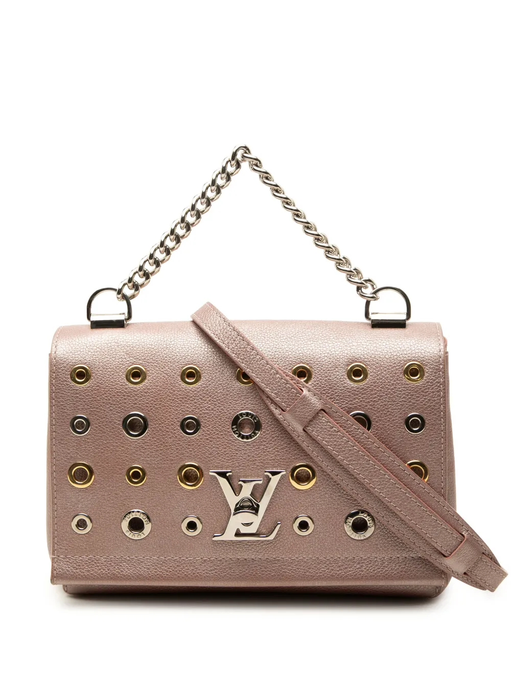 Louis Vuitton Pre-Owned 2016 Metallic Leather Eyelet LockMe II BB satchel - Rosa