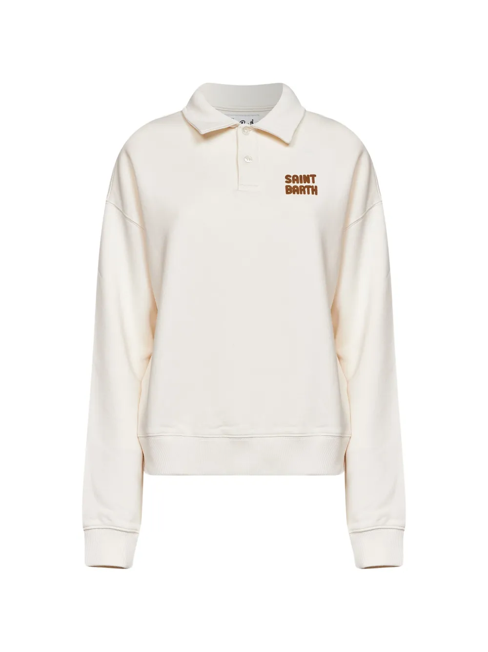 MC2 Saint Barth Saint Barth logo-flock polo top Beige