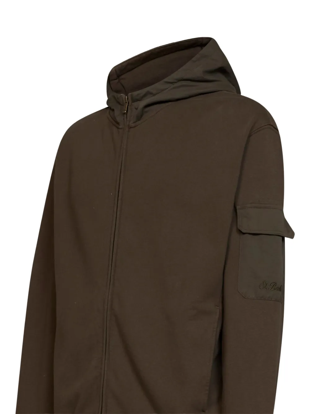 MC2 Saint Barth logo-embroidered zip-up hoodie Bruin