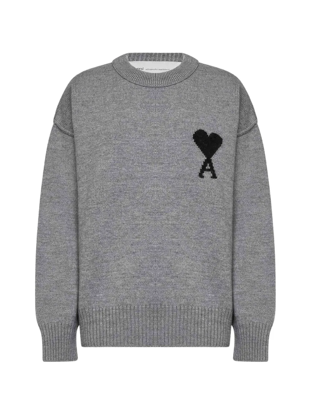 AMI Paris Ami de Cœur trui met intarsia Grijs