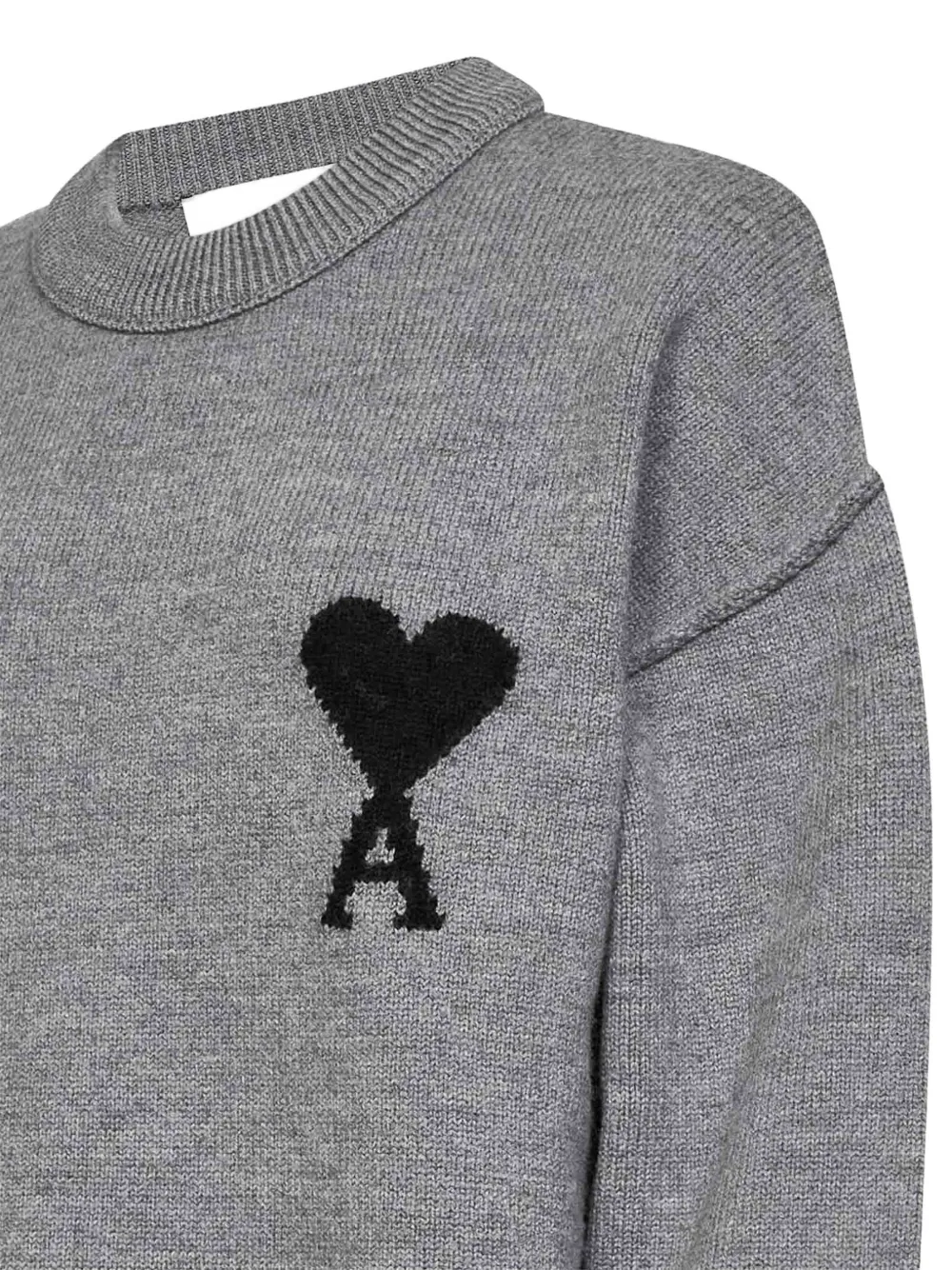 AMI Paris Ami de Cœur trui met intarsia Grijs