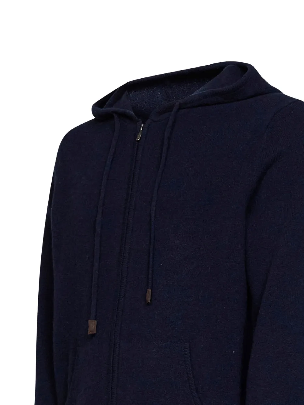 MC2 Saint Barth navy blue Notting lambswool hooded knit with full zip Blauw