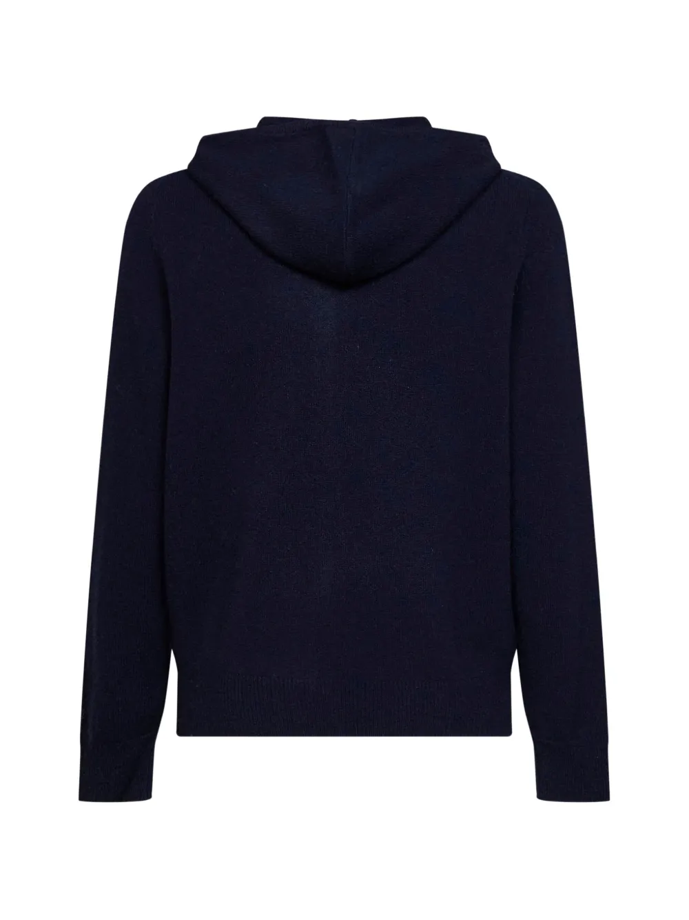 MC2 Saint Barth navy blue Notting lambswool hooded knit with full zip Blauw
