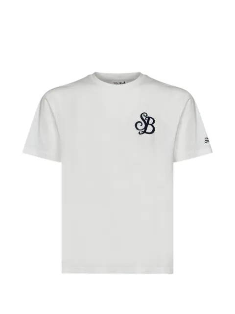 MC2 Saint Barth T-shirt Arnott in cotone biologico bianco opaco con ricamo SB Legacy