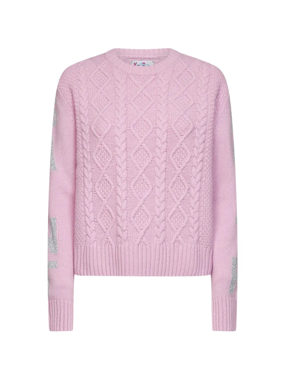 MC2 Saint Barth cable-knit logo-jacquard sweater Roze