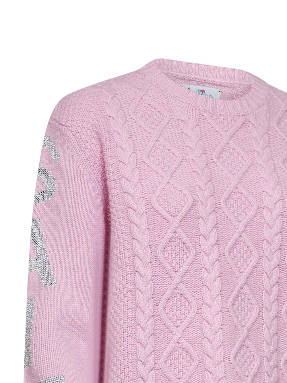 MC2 Saint Barth cable-knit logo-jacquard sweater Roze