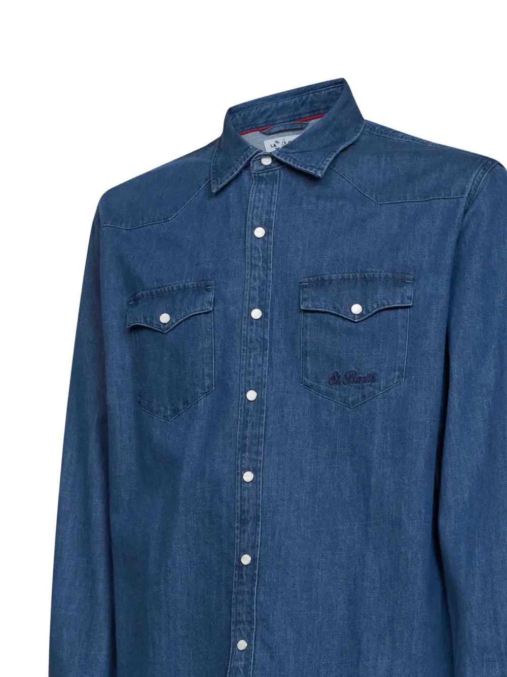 MC2 Saint Barth stone-wash Western shirt Blauw