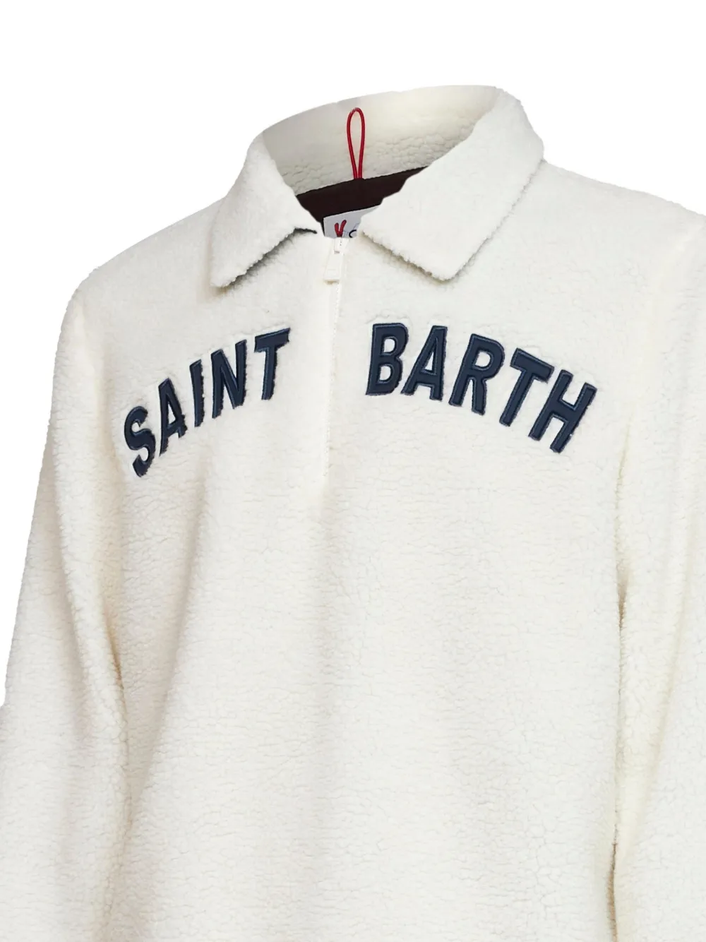 MC2 Saint Barth logo-patch quarter-zip sweater Beige