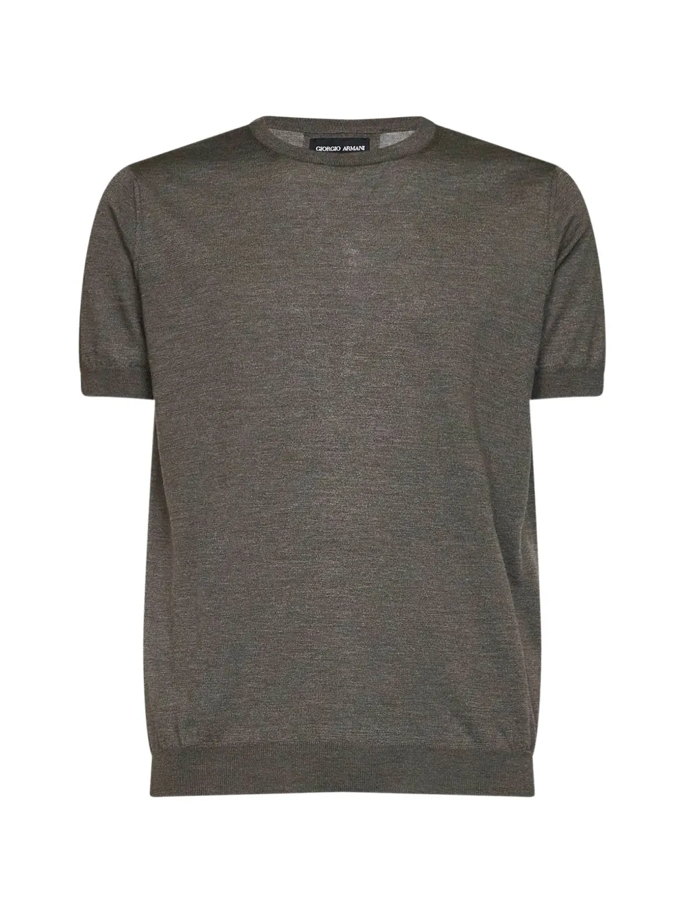 Giorgio Armani short-sleeved silk-blend sweater Bruin