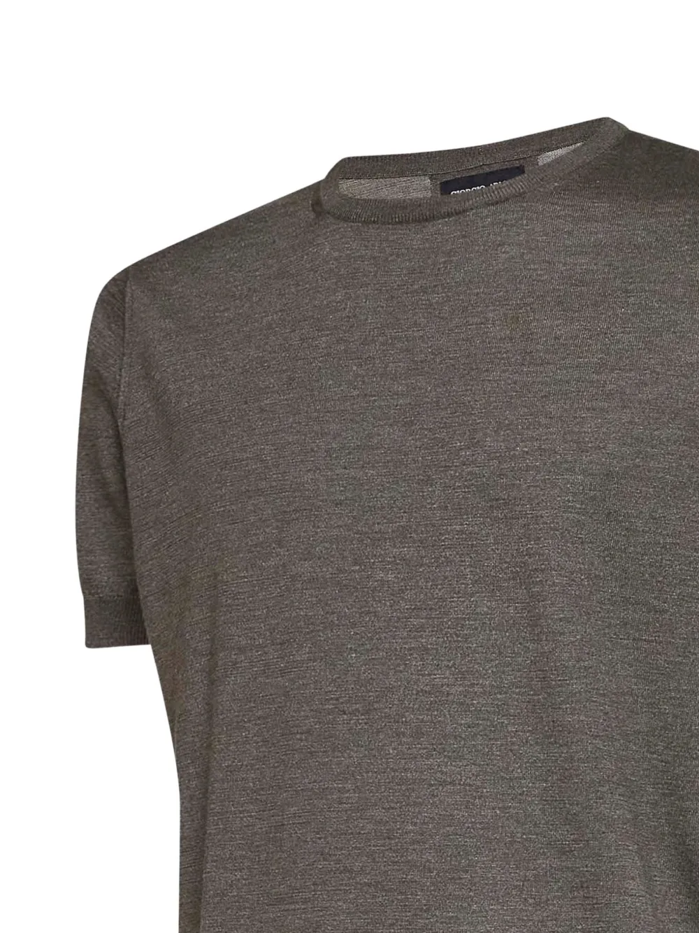 Giorgio Armani short-sleeved silk-blend sweater Bruin