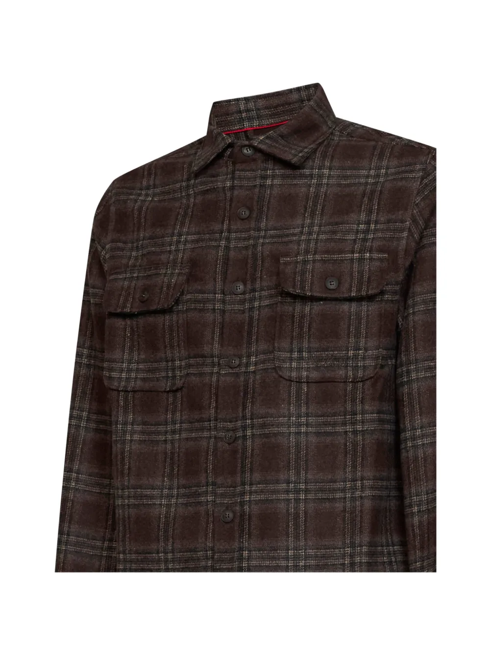 MC2 Saint Barth plaid-pattern pocket-detail shirt Bruin