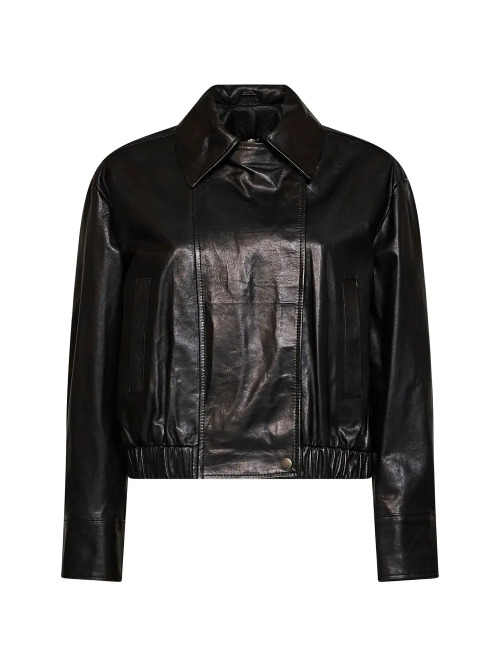 kaos elasticated leather jacket | noir | Image 1