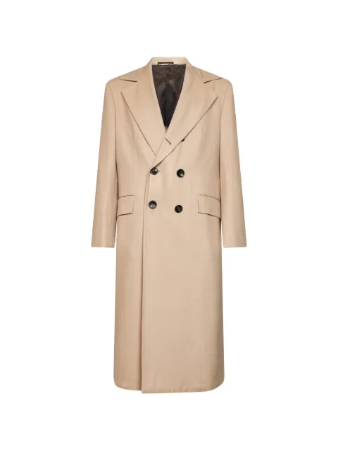 Kiton double-breasted martingale-belt coat