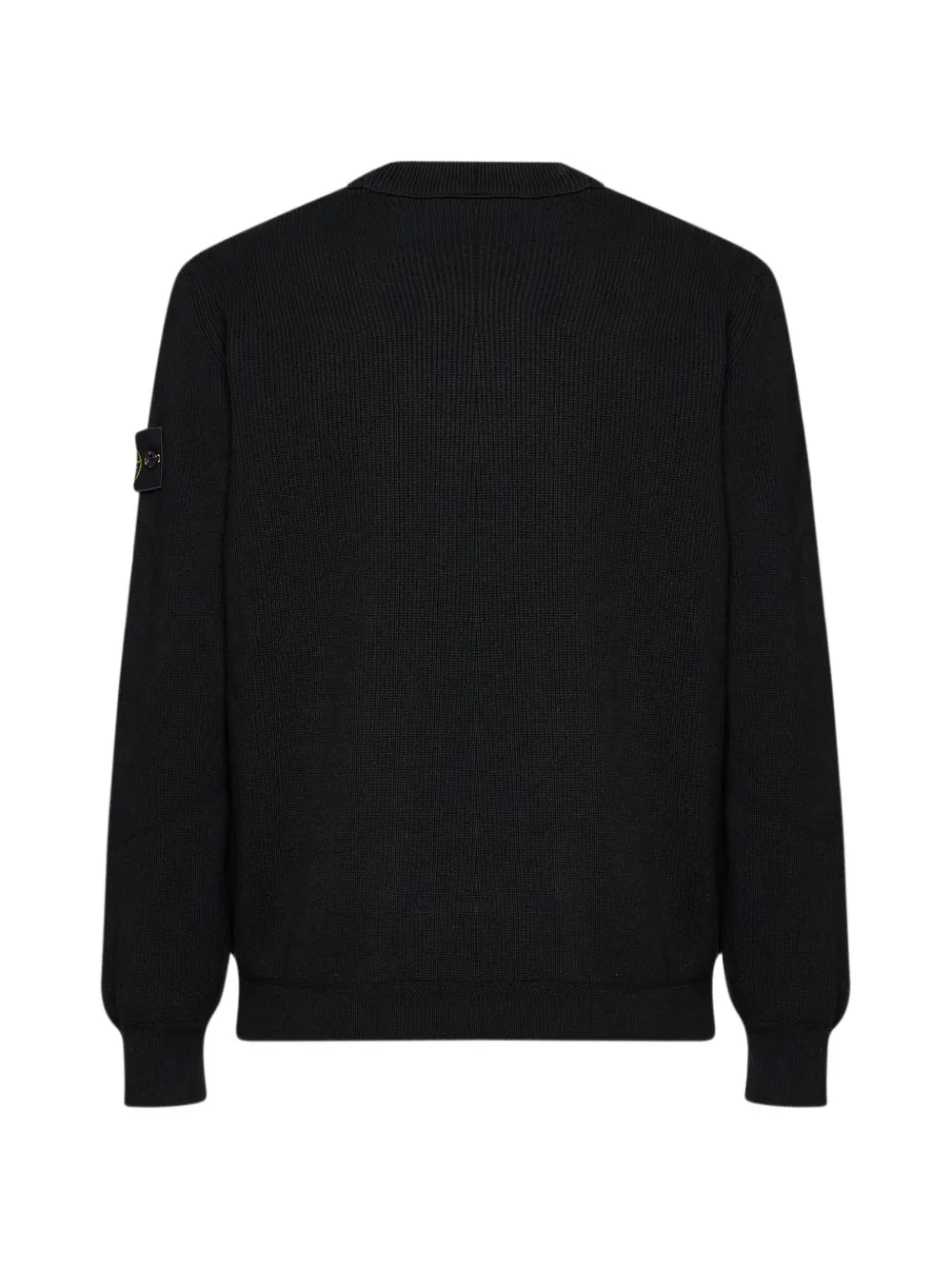 Stone Island ribbed-knit logo-patch sweater Zwart