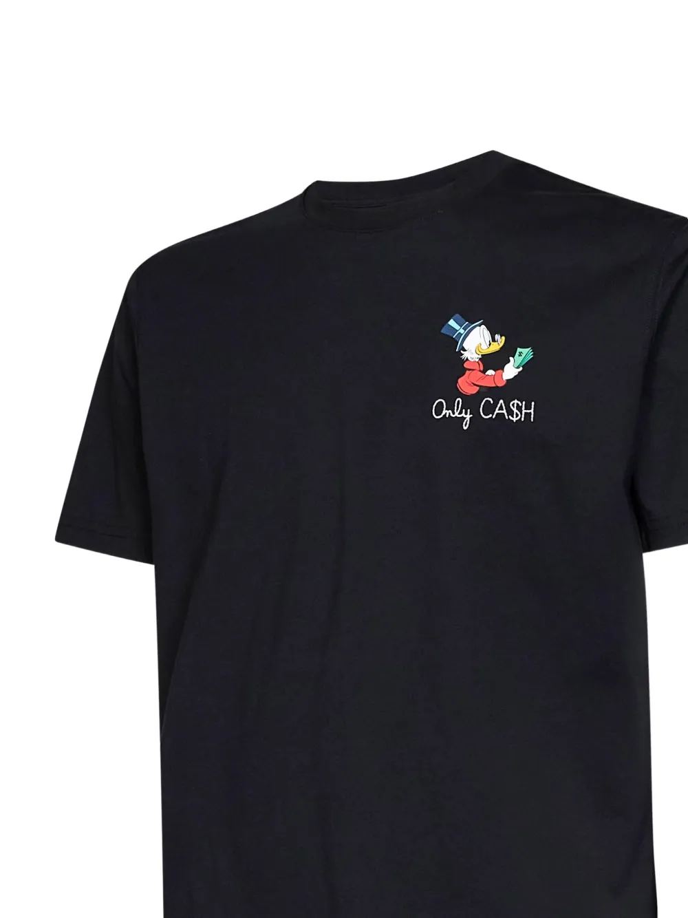 MC2 Saint Barth black Arnott cotton t-shirt with Only Cash embroidery | Special edition Zwart