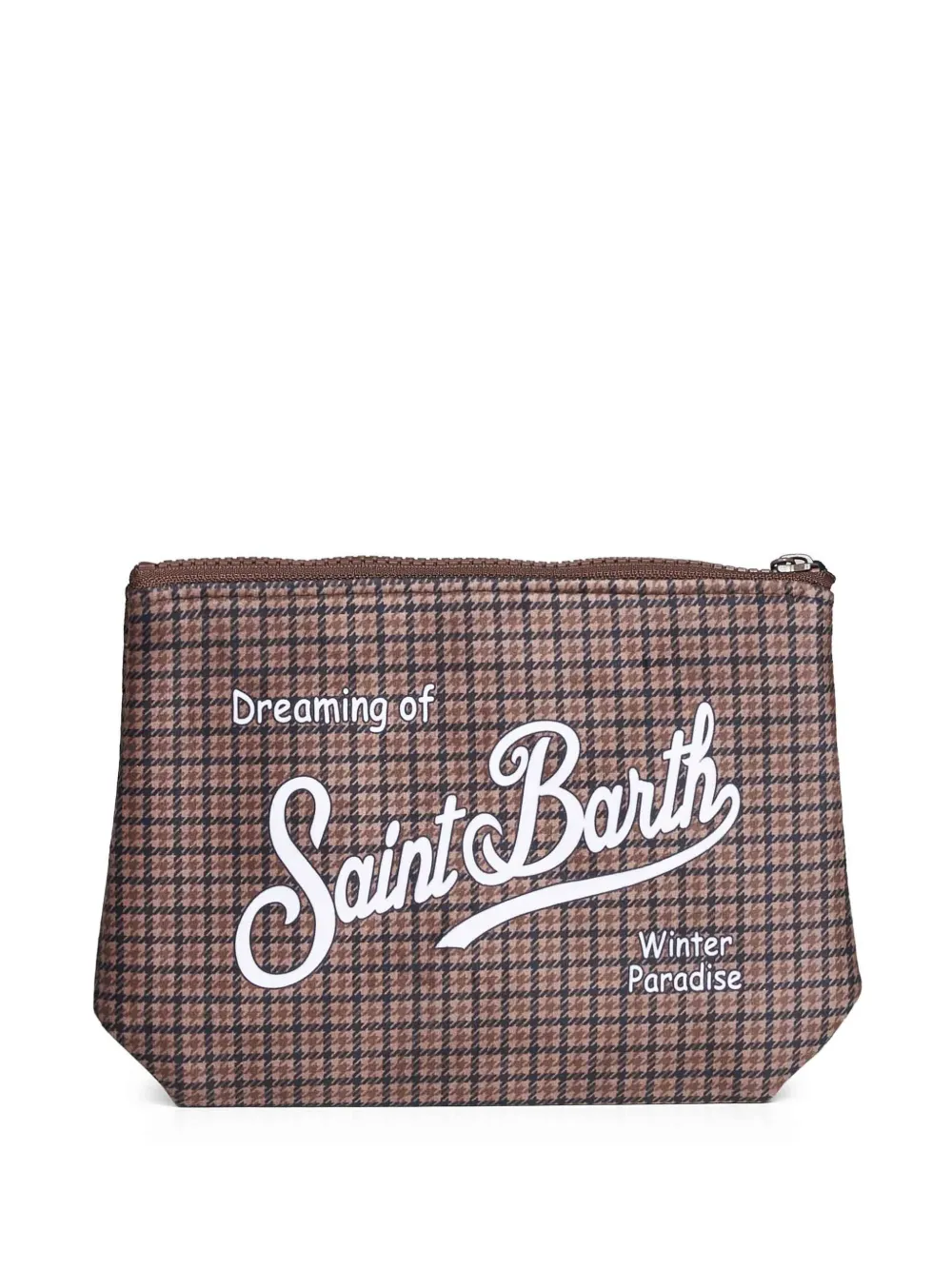 MC2 Saint Barth Aline houndstooth-print Saint Barth clutch bag Bruin