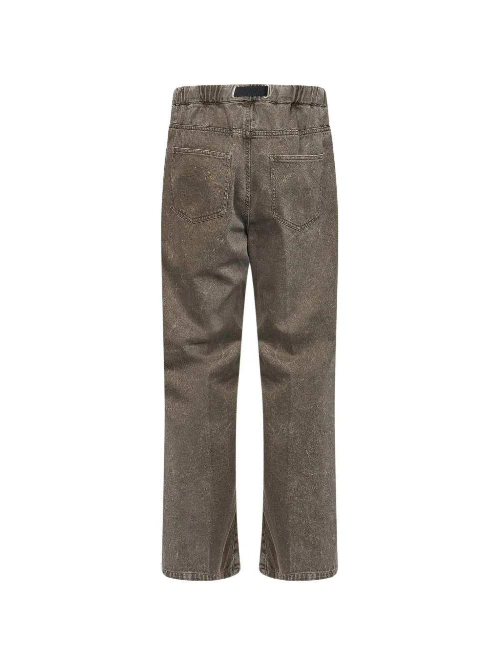 White Sand faded-effect buckled-belt trousers Groen