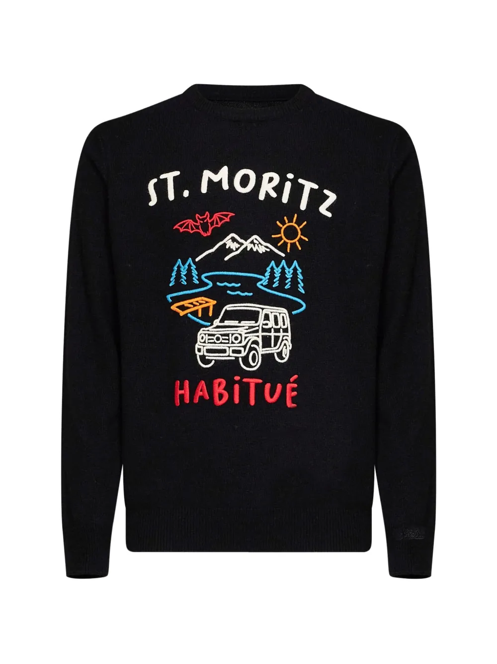 MC2 Saint Barth St. Moritz-embroidered sweater Zwart