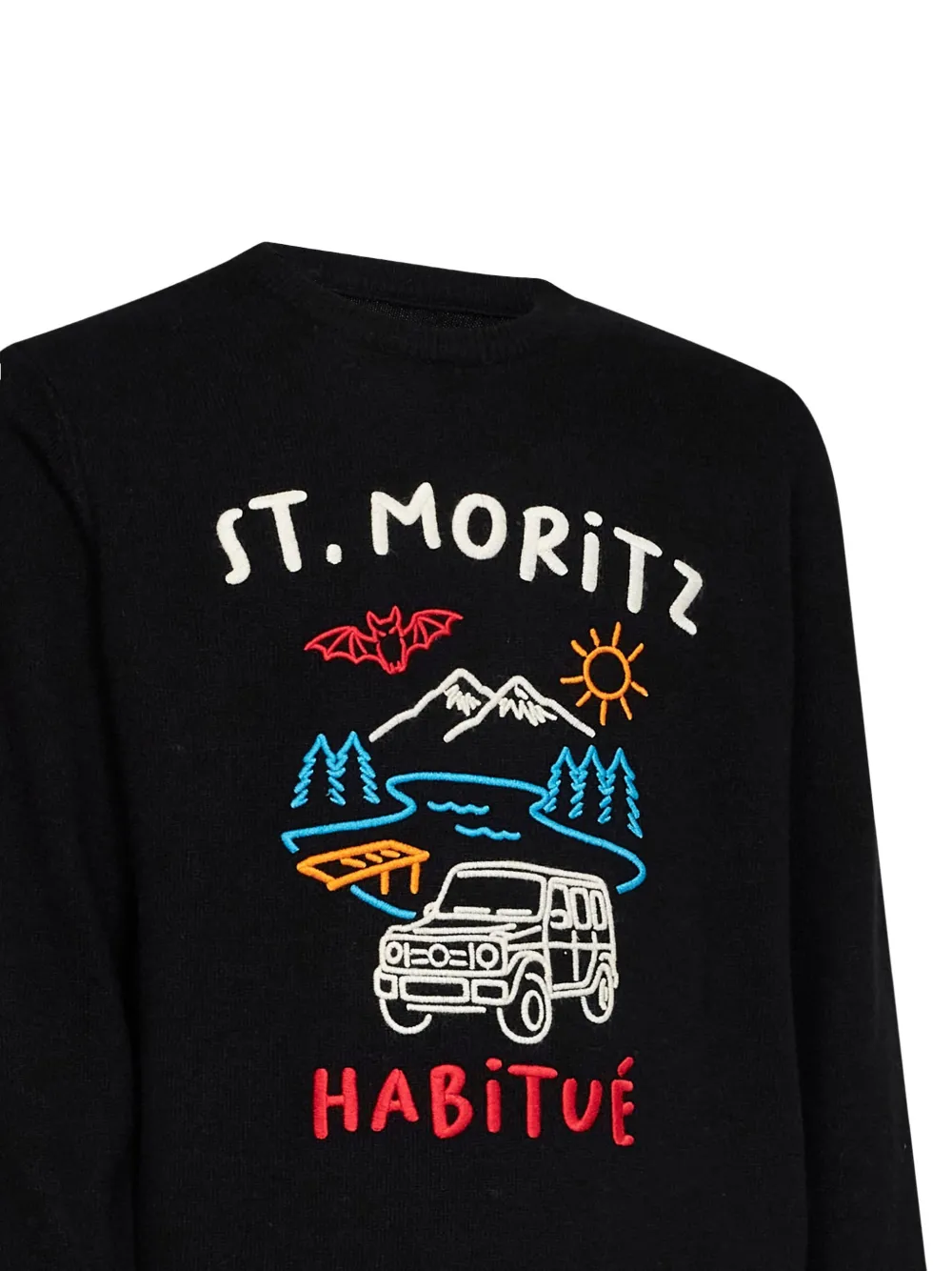MC2 Saint Barth St. Moritz-embroidered sweater Zwart