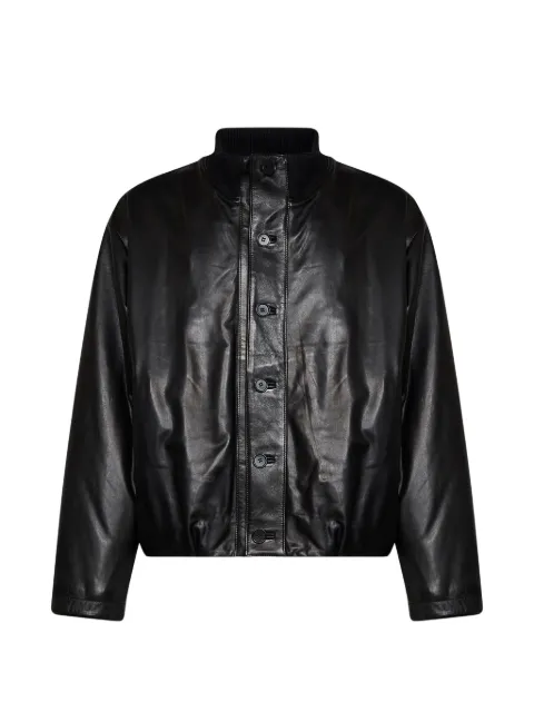 Salvatore Santoro ribbed-collar leather jacket