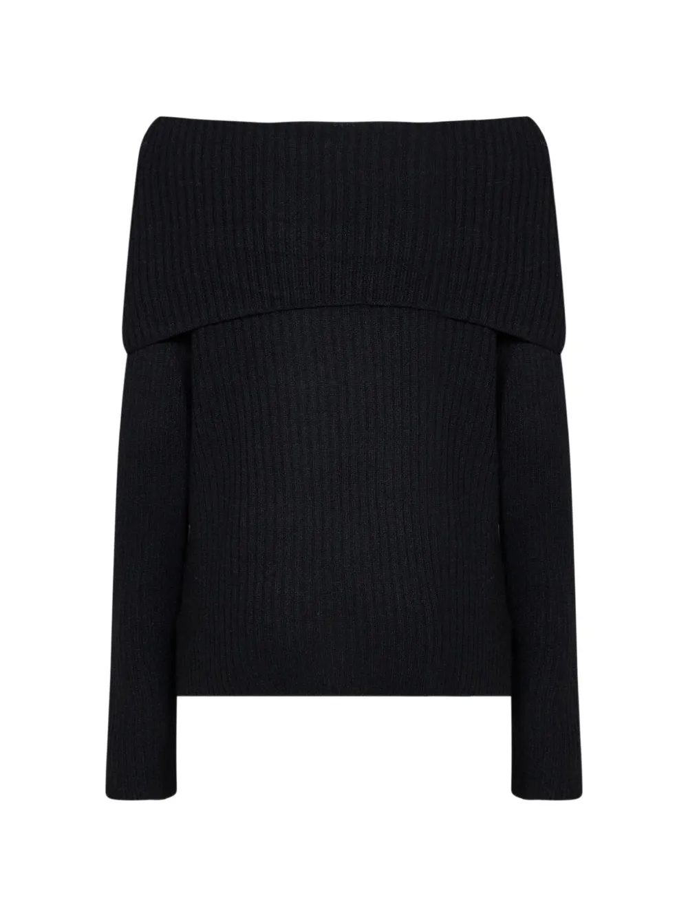 Blanca Vita Off-shoulder geribbelde trui Zwart