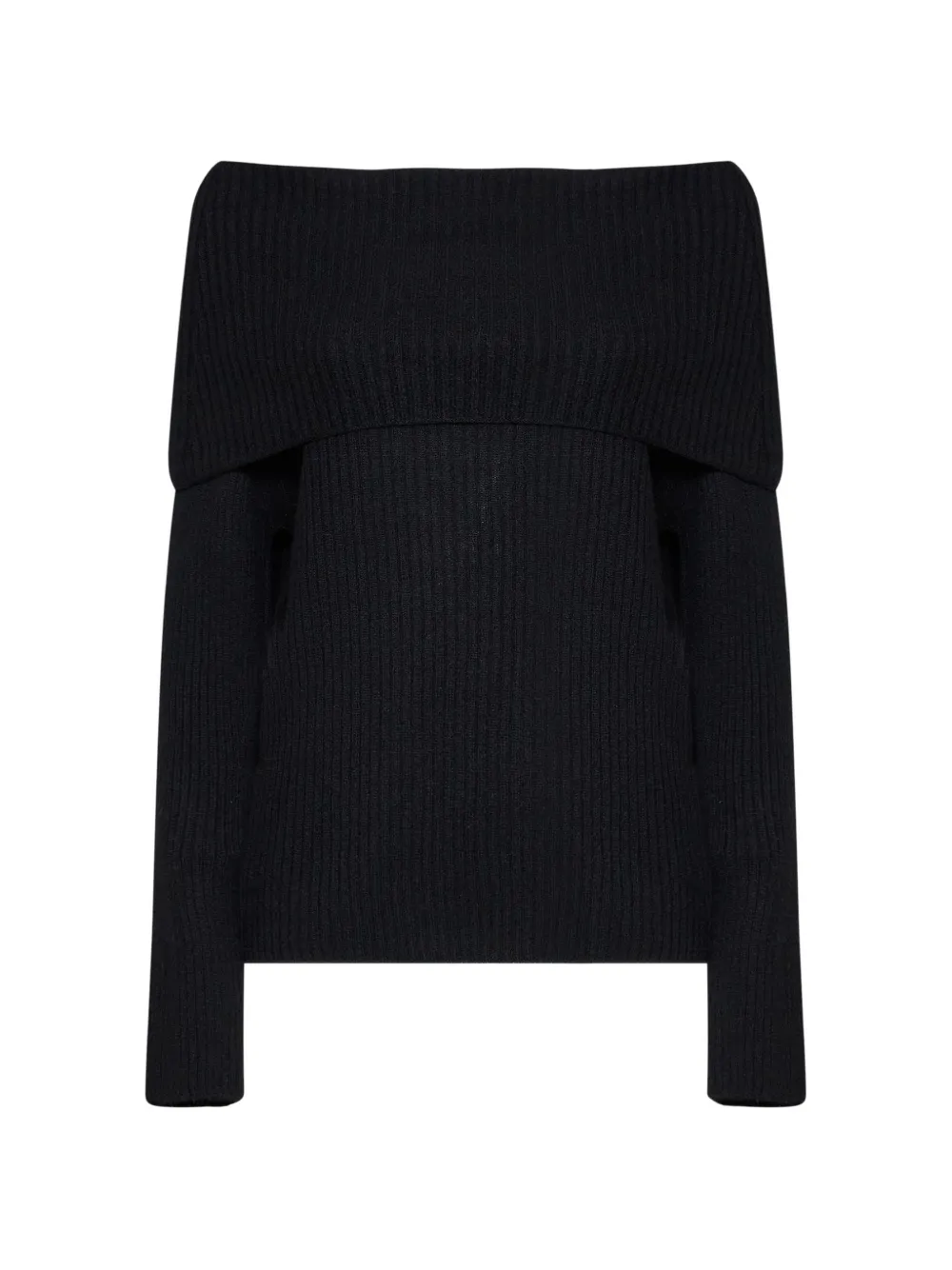 Blanca Vita Off-shoulder geribbelde trui Zwart