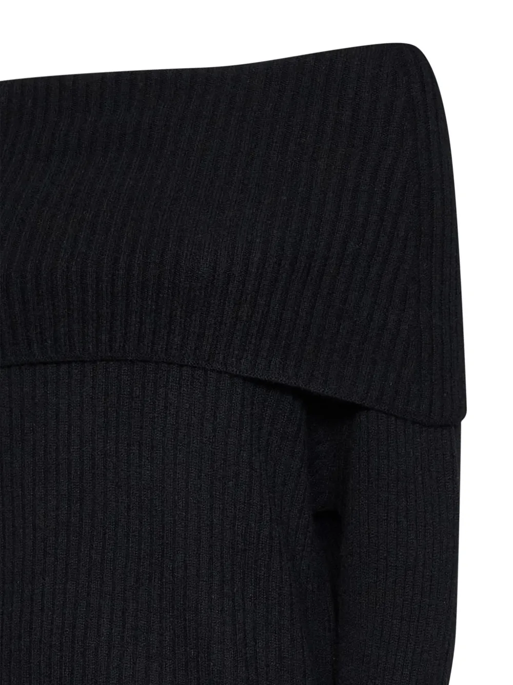Blanca Vita Off-shoulder geribbelde trui Zwart