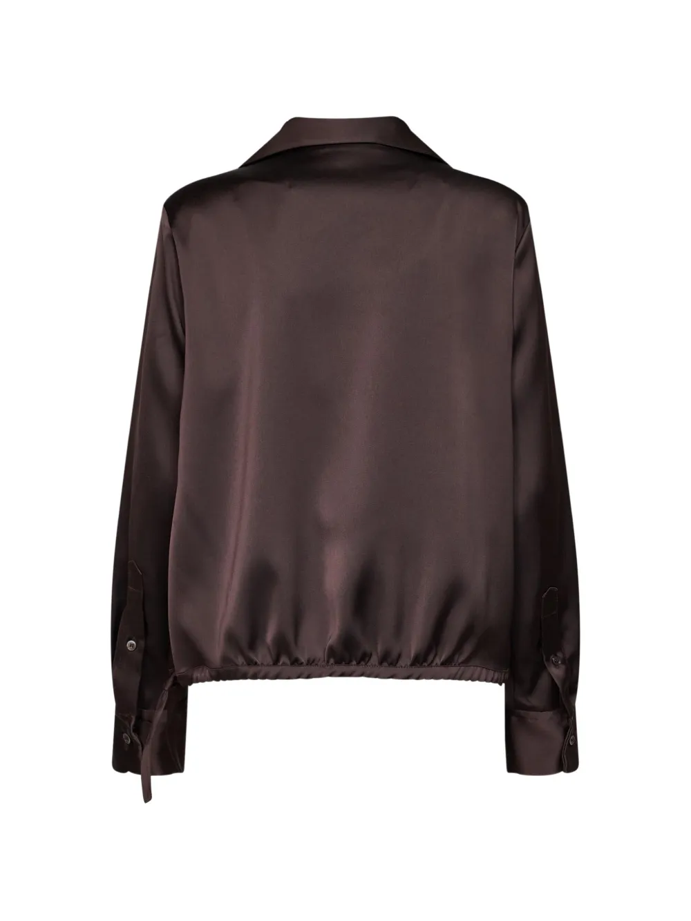 Blanca Vita Blouse met trekkoord en wikkelvoorkant Bruin