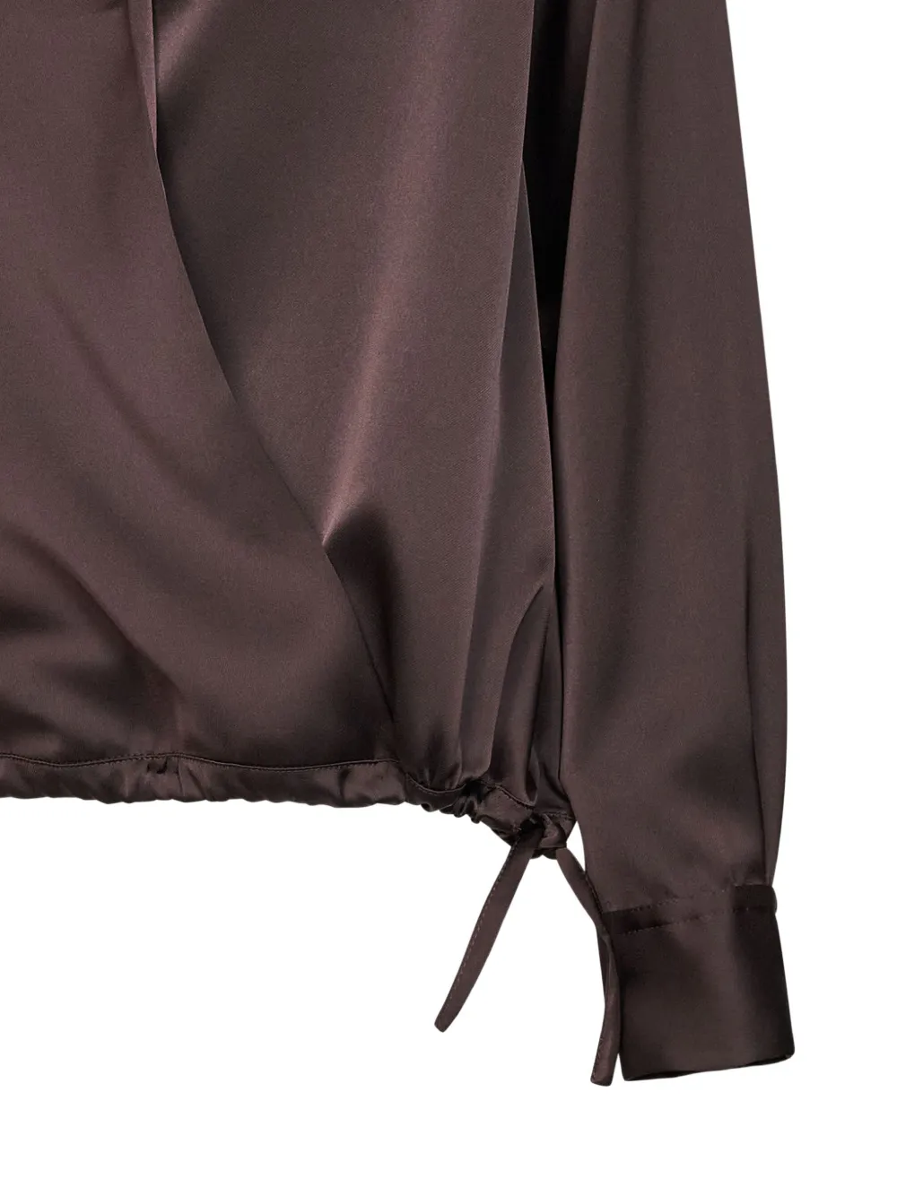 Blanca Vita Blouse met trekkoord en wikkelvoorkant Bruin