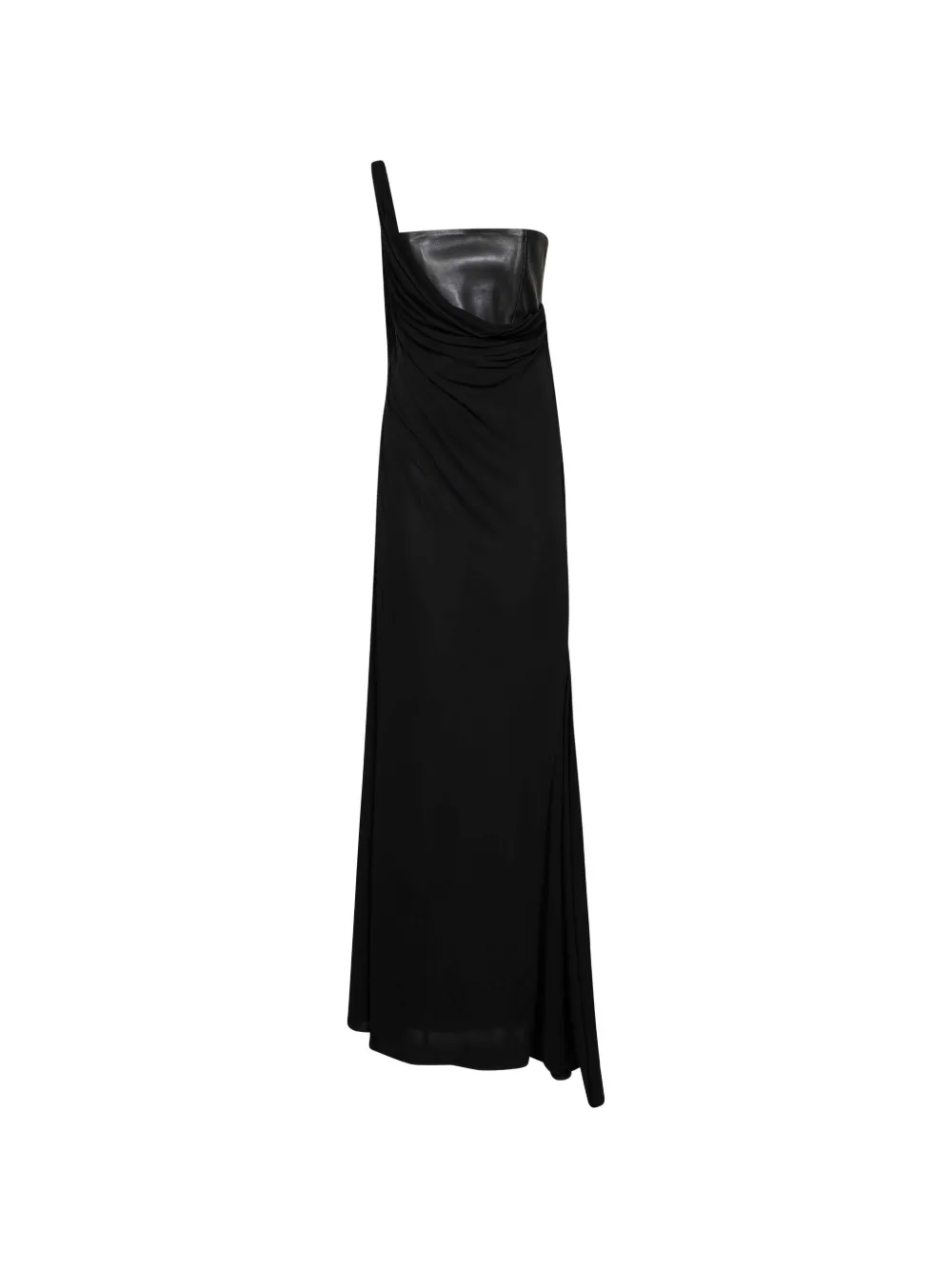 Alex Perry draped asymmetric maxi dress - Black