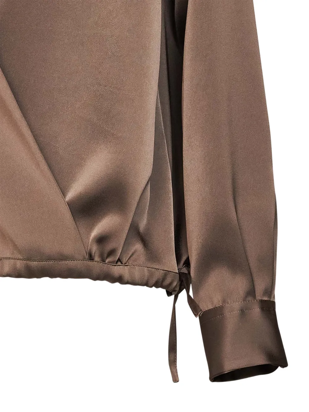 Blanca Vita Blouse met trekkoord en wikkelvoorkant Bruin