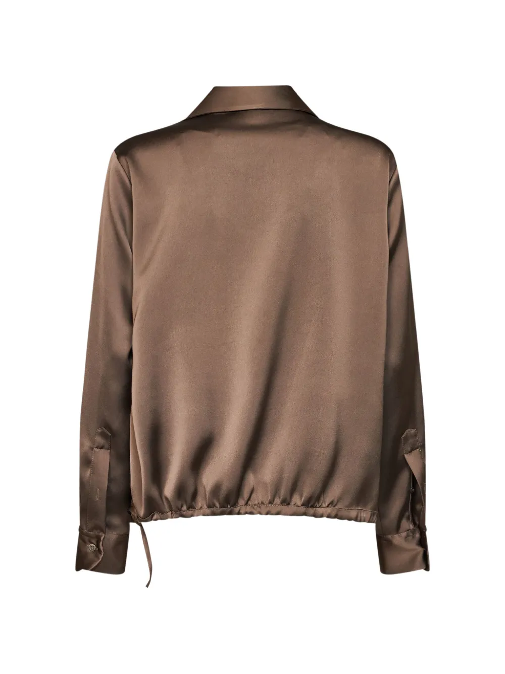 Blanca Vita Blouse met trekkoord en wikkelvoorkant Bruin