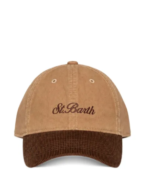 MC2 Saint Barth nut baseball waxed corduroy cap with logo embroidery