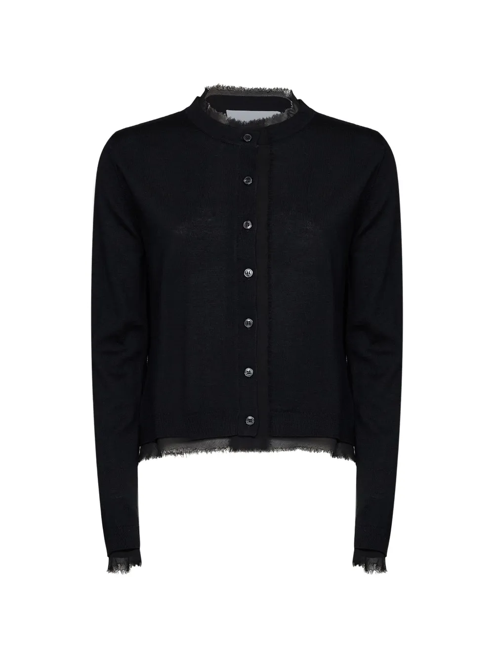 kaos raw-edge layered cardigan - Black